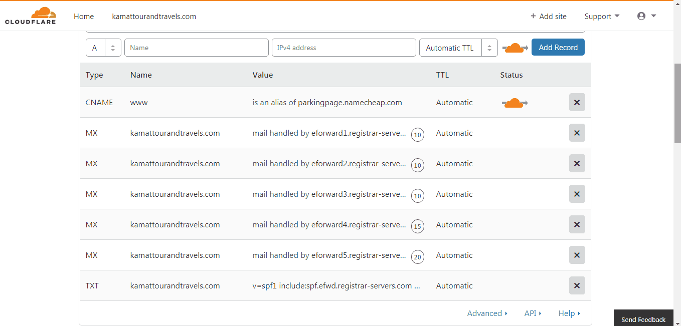 cloudflare dns settings