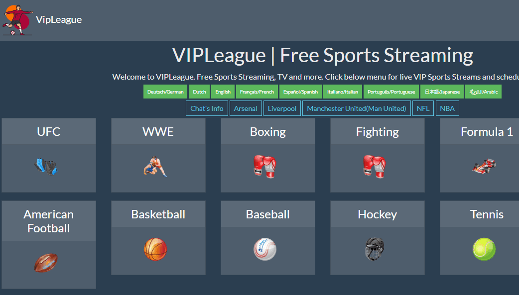 VIPLeague - best free sports streaming sites