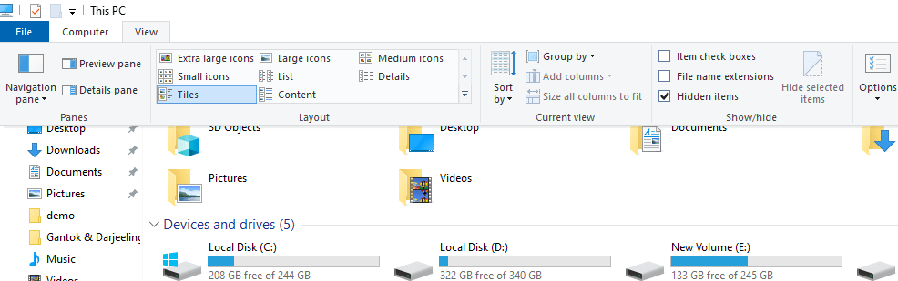How to set default folder view to large icons in Windows 10