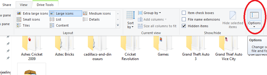 view folder as large icons